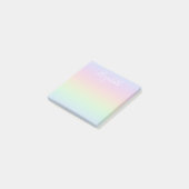 Post-it® Calligraphie blanche ombre arc-en-ciel pastel (Incliné)
