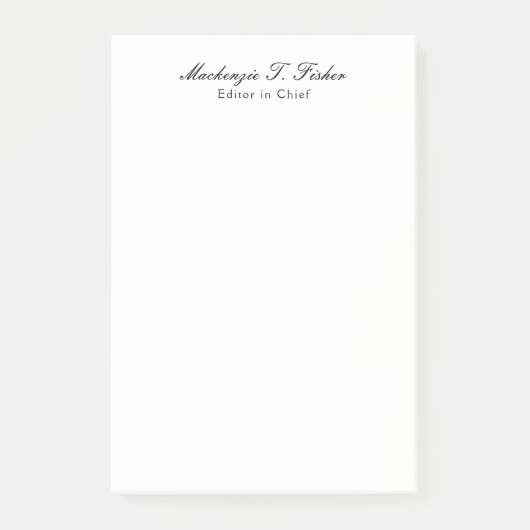 Post-it® Calligraphie classique Élégante Plaque blanche sim (Devant)