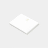 Post-it® Calligraphie couleur or monogramme moderne minimal (Incliné)