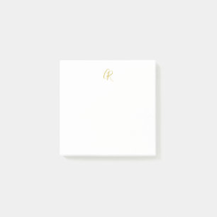 Post-it® Calligraphie couleur or monogramme moderne minimal