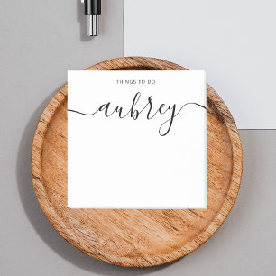 Post-it® Calligraphie de fille Monogramme minimaliste blanc