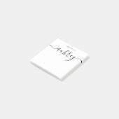 Post-it® Calligraphie de fille Monogramme minimaliste blanc (Incliné)