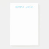 Post-it® Calligraphie de nom Script Plain Simple Blanc Bleu (Devant)