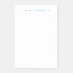 Post-it® Calligraphie de nom Script Plain Simple Blanc Bleu