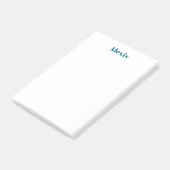 Post-it® Calligraphie de nom Script Plain Simple Blanc Bleu (Incliné)