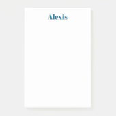 Post-it® Calligraphie de nom Script Plain Simple Blanc Bleu (Devant)