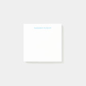 Post-it® Calligraphie de nom Script Plain Simple Blanc Bleu (Devant)