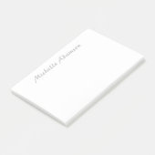 Post-it® Calligraphie élégant élégant clair Nom gris blanc (Incliné)