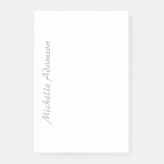 Post-it® Calligraphie élégant élégant clair Nom gris blanc (Devant)