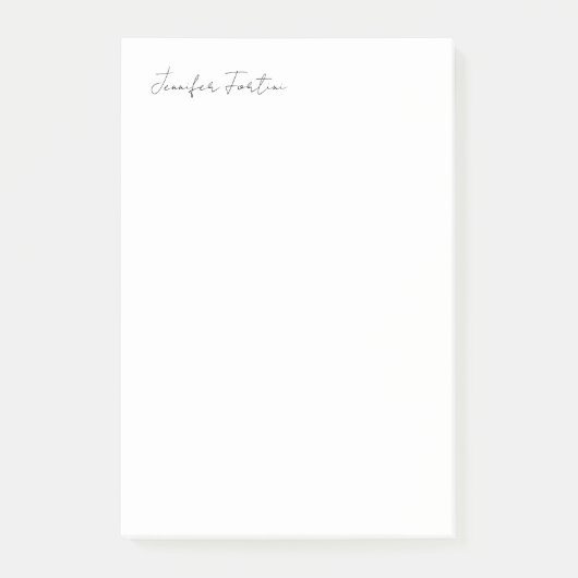 Post-it® Calligraphie Élégante Noir & Blanc Plaine Simple (Devant)