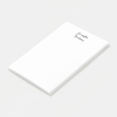 Post-it® Calligraphie Élégante Noir & Blanc Simple (Incliné)