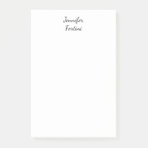 Post-it® Calligraphie Élégante Noir & Blanc Simple
