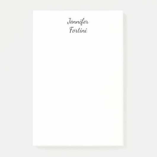 Post-it® Calligraphie Élégante Noir & Blanc Simple (Devant)