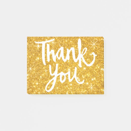 Post-it® calligraphie merci script sur or parties scintilla (Devant)
