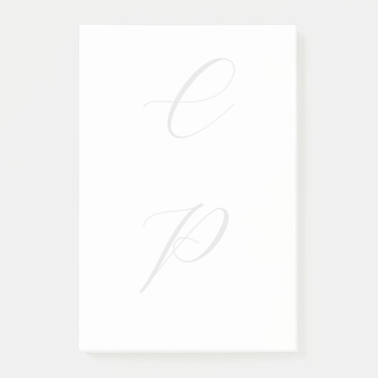 Post-it® Calligraphie monogramme moderne Nom simple (Devant)