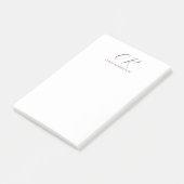 Post-it® Calligraphie Monogramme Nom Black White Cadeau per (Incliné)