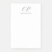 Post-it® Calligraphie Monogramme Nom Black White Cadeau per (Devant)