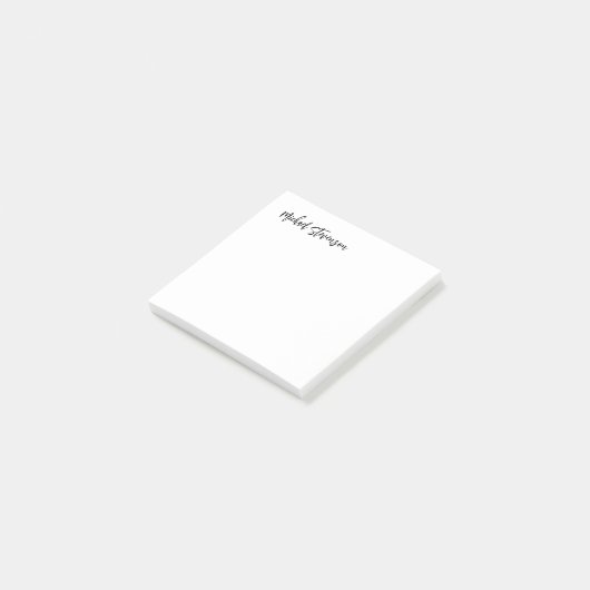 Post-it® Calligraphie Noir Blanc Personnalisé Plaque Modern (Incliné)