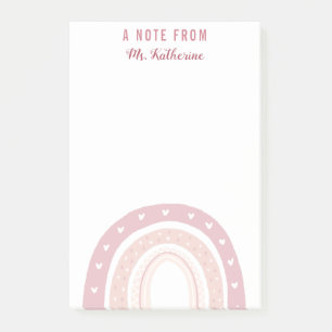 Post-it® Calligraphie Pastel rose arc-en-ciel personnalisé