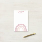 Post-it® Calligraphie Pastel Rose Rainbow personnalisée (Sur un bureau)
