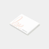 Post-it® Calligraphie Pink Love Nom personnalisé de la fill (Incliné)