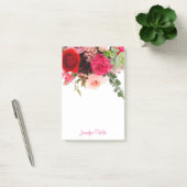 Post-it® Calligraphie Script Floral Aquarelle Rose Modèle (Bureau)