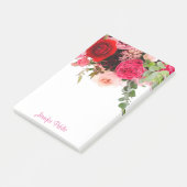 Post-it® Calligraphie Script Floral Aquarelle Rose Modèle (Incliné)