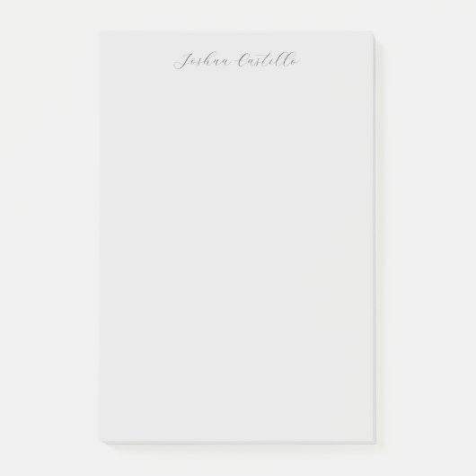 Post-it® Calligraphie Simple Grey Nom professionnel (Devant)