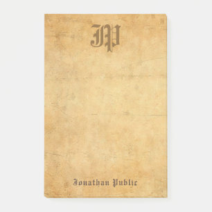 Post-it® Calligraphie vintage Monogramme Élégant Modèle