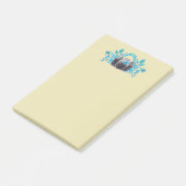 Post-it® Caméra Avec Feuilles Bleus Azur Et Papillons (Incliné)