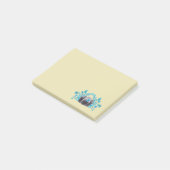 Post-it® Caméra Avec Feuilles Bleus Azur Et Papillons (Incliné)