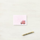 Post-it® Camion d'amour mignon avec Coeur Cargo Aquarelle (Sur un bureau)