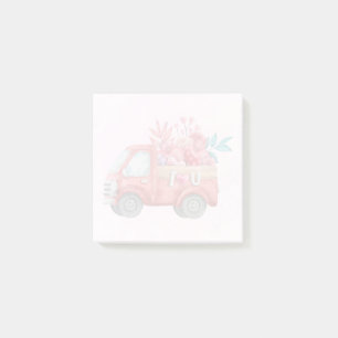 Post-it® Camion d'amour mignon avec Coeur Cargo Aquarelle