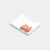 Post-it® Camion de pompiers rouge avec le garçon et le (Incliné)