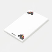 Post-it® Camion Monster Personnalisé Noir Rouge Cute (Incliné)
