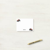 Post-it® Camion Monster Personnalisé Noir Rouge Cute (Sur un bureau)