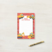 Post-it® Camions de construction rouges pour une Mitzvah pe (Sur un bureau)