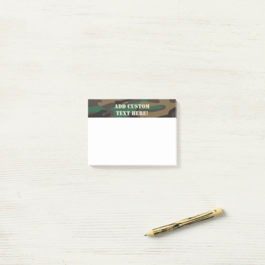 Post-it® Camouflage militaire Brown vert (Sur un bureau)