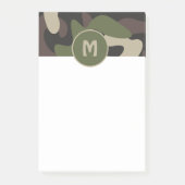 Post-it® Camouflage militaire Vert Motif Brown Monogramme (Devant)