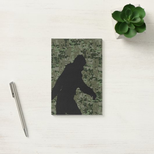 Post-it® Camouflage numérique en silhouette noire Sasquatch (Bureau)