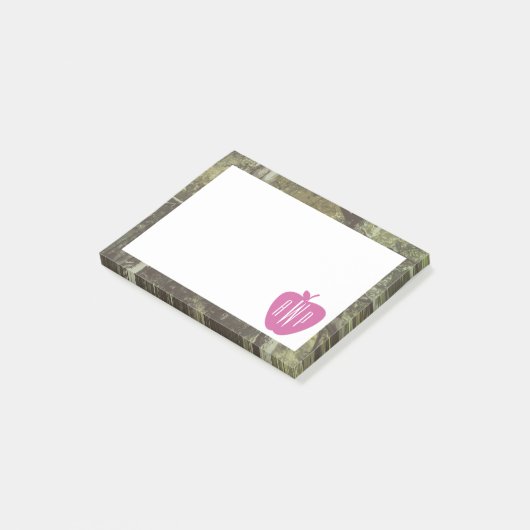 Post-it® Camouflage + Professeur décoré d'un monogramme (Incliné)