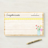 Post-it® Campagne Agritourisme, lampes et fleurs 10" x 6" (Sur un bureau)