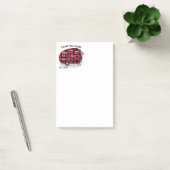 Post-it® Camper Russe Red Buffalo Plaid Monogramme Nom 4x6 (Bureau)