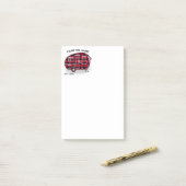 Post-it® Camper Russe Red Buffalo Plaid Monogramme Nom 4x6 (Sur un bureau)