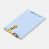 Post-it® Canard caricaturé mignon et crabe sur la plage (Incliné)