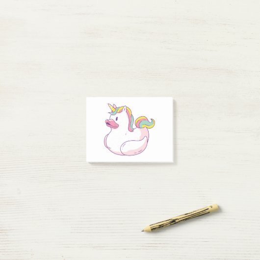 Post-it® Canard en caoutchouc Unicorne (Sur un bureau)