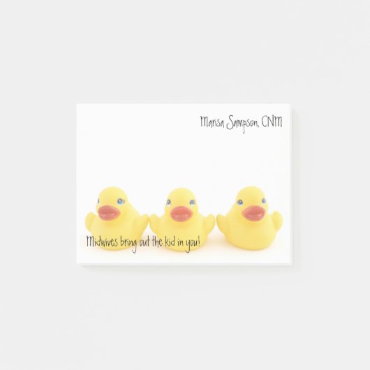 Post-it® Canards jaunes de sages-femmes avec le nom (Devant)