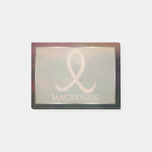 Post-it® Cancer du sein rustique Survivant Pink Ribbon Abst