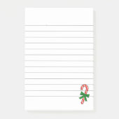Post-it® Candy Cane Green Ribbon Christmas Lined (Devant)
