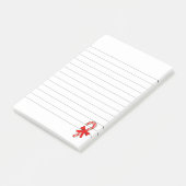 Post-it® Candy Cane Red Ribbon Christmas Lined (Incliné)